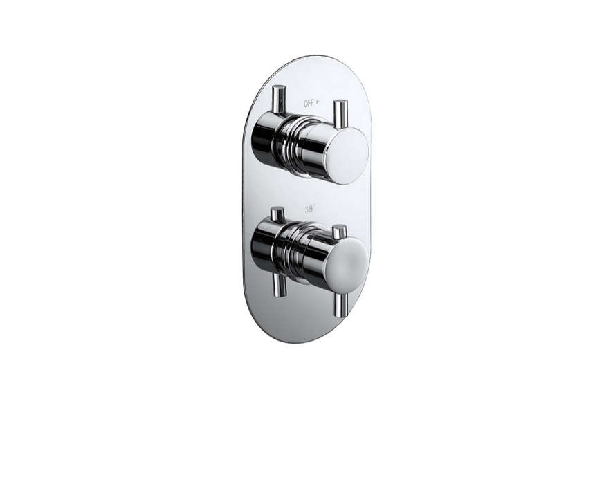 Evoke Chrome 2-Way Concealed Thermostatic Shower Valve - Button Diverter