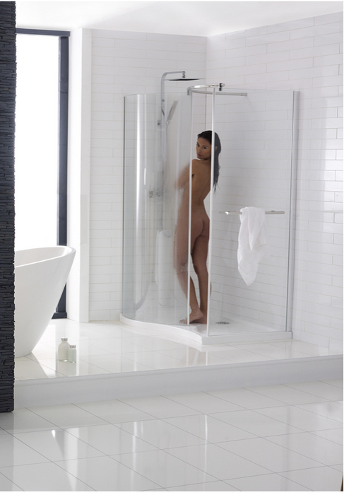 Purity Curved Walk In Enclosure Panel 1350 x 900mm LH