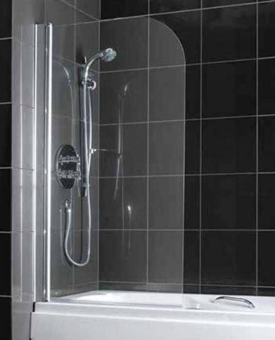 Radius Chrome Corner Bath Screen 750 x 1380mm