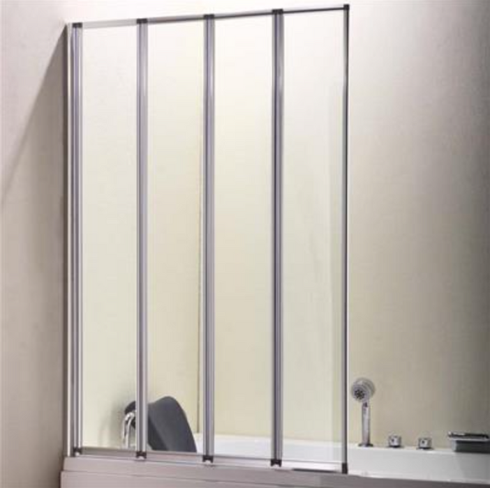 Volente Chrome 4 Fold Bath Screen 1400 x 1000mm