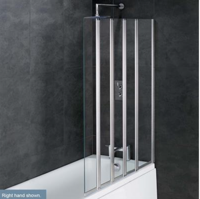 Volente Chrome Fixed 4 Folding Bath Screen 1250mm RH