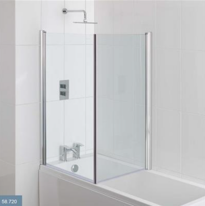 Type One Chrome Across Bath Screen 700mm