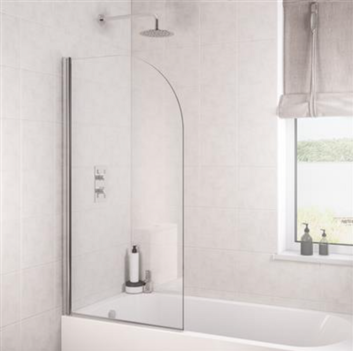 Radius Chrome Curved 6mm Bath Screen 800 x 1400mm