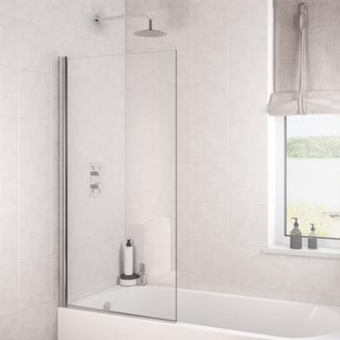 Radius Chrome Curved 6mm Bath Screen 800 x 1400mm