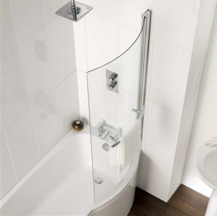 C Shape Chrome Easy Clean 5mm Bath Screen