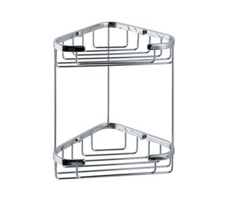Solid Brass Double Corner Basket