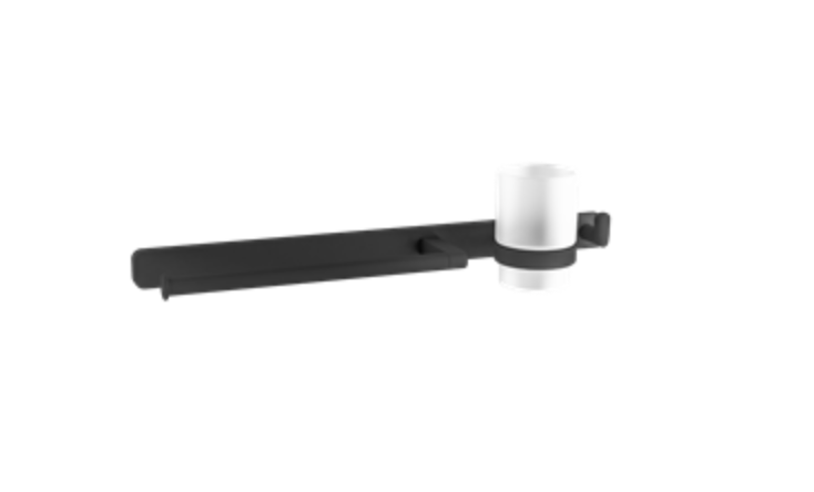 Asti Chrome Towel Ring with Hook and Tumbler Holder