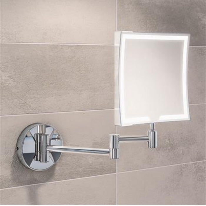 Square LED Double Swing Vanity Mirror