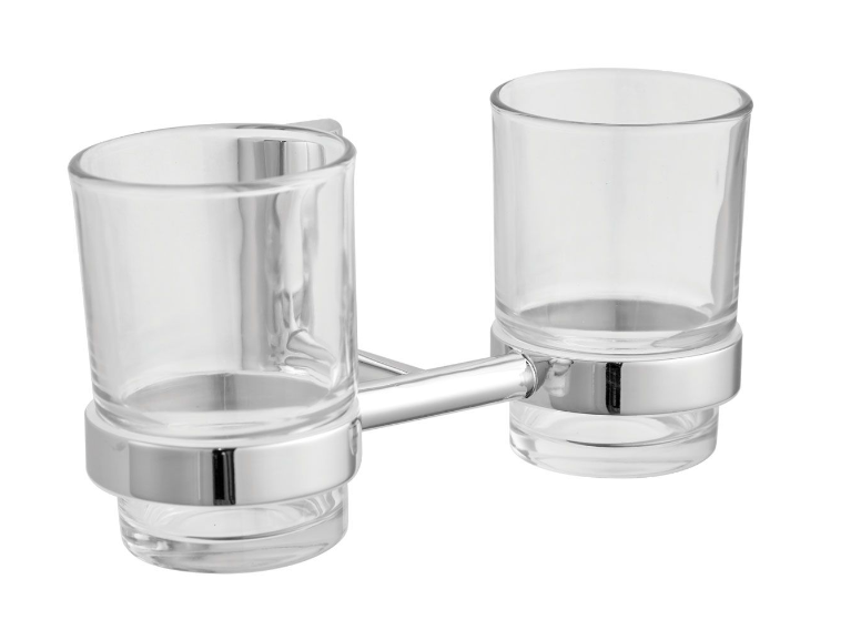 Twiggy Chrome Double Glass Holder