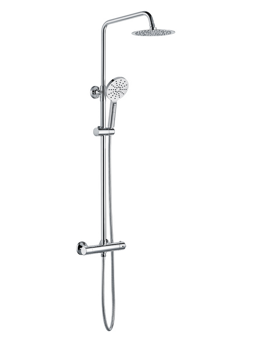 Round Exposed Thermostatic Shower Set - Chrome