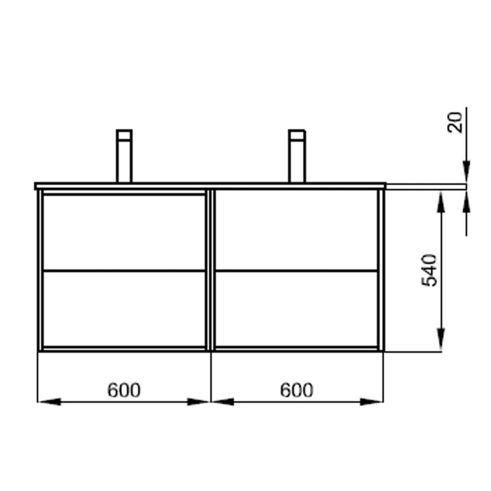 Optimus Noir 1200 Wall Hung Vanity Unit + Basin - Matt Black