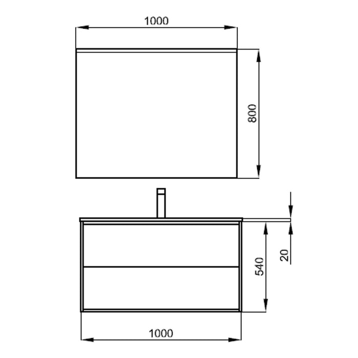 Optimus Noir 1000 Wall Hung Vanity Unit + Basin - Matt Black