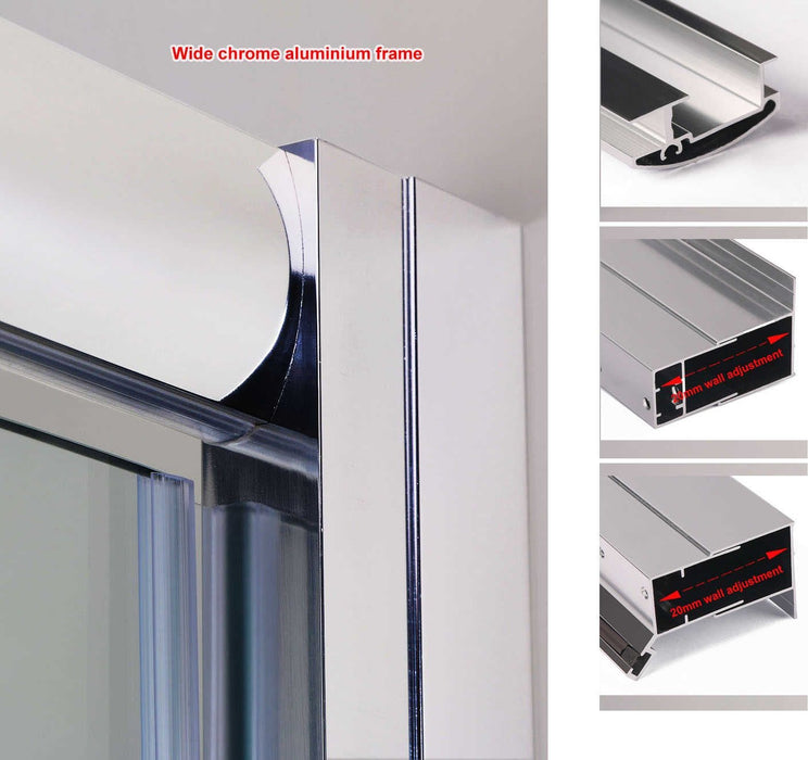 Elle 800 x 800mm Framed Hinged Pivot Shower Enclosure 6mm Tempered Glass Cubicle