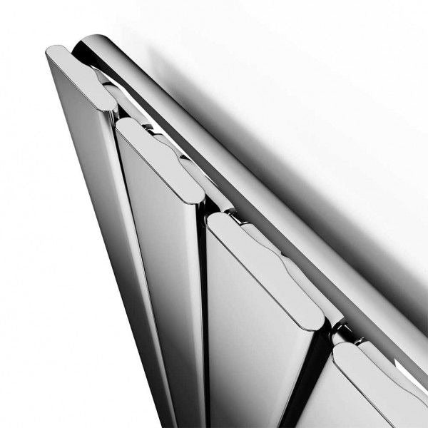 Elle 1600x452mm Designer Chrome Vertical Flat Panel Column Radiator
