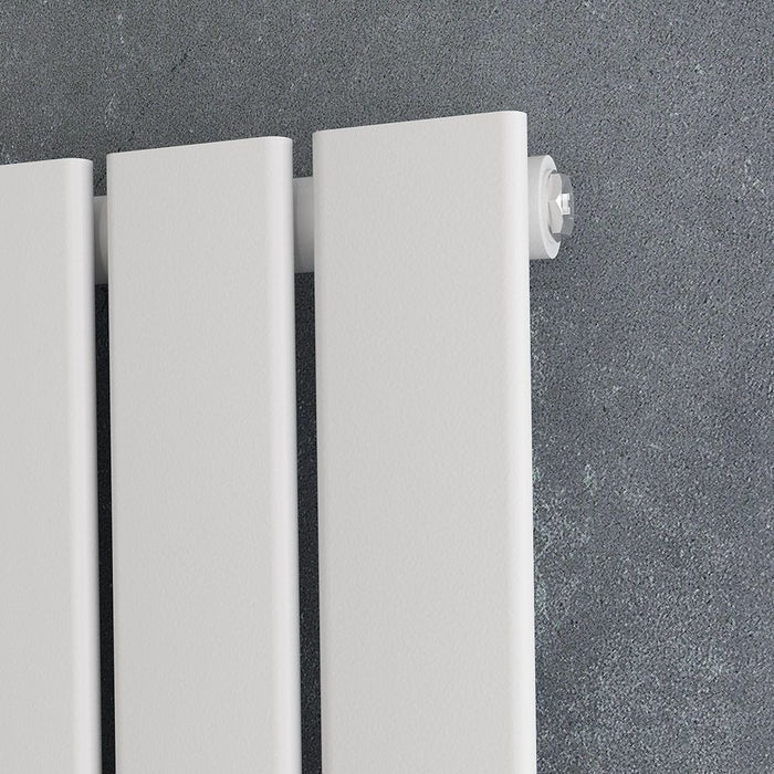 Elle 600X836mm White Horizontal Designer Single Column Flat Panel Radiator