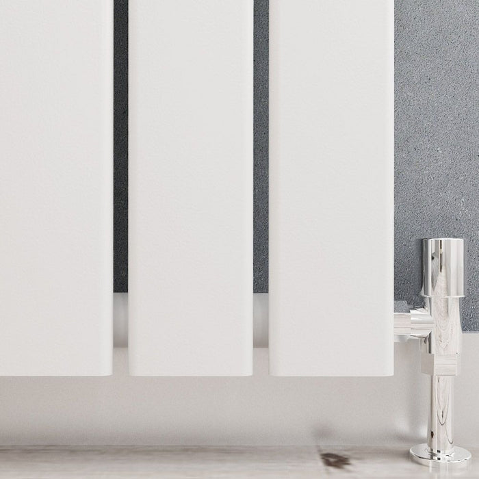 Elle 600X836mm White Horizontal Designer Single Column Flat Panel Radiator