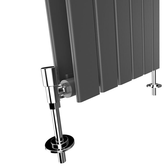 Elle 600 x 1596mm Anthracite Double Flat Panel Horizontal Designer Grey Column Radiator