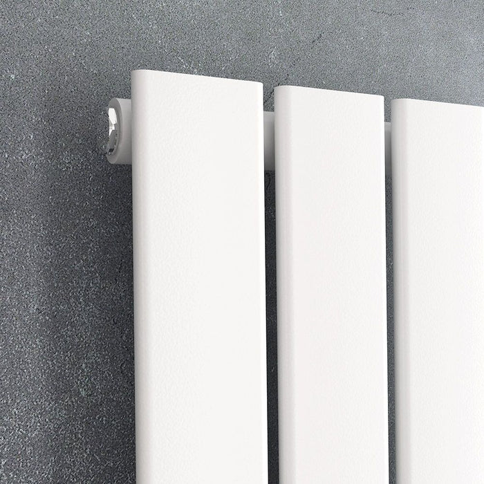 Elle 600X836mm White Horizontal Designer Single Column Flat Panel Radiator