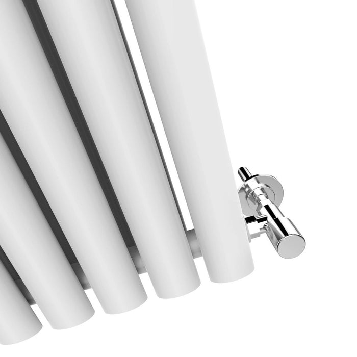 Elle 1600x480mm White Oval Double Panel Designer Radiator Vertical Radiator
