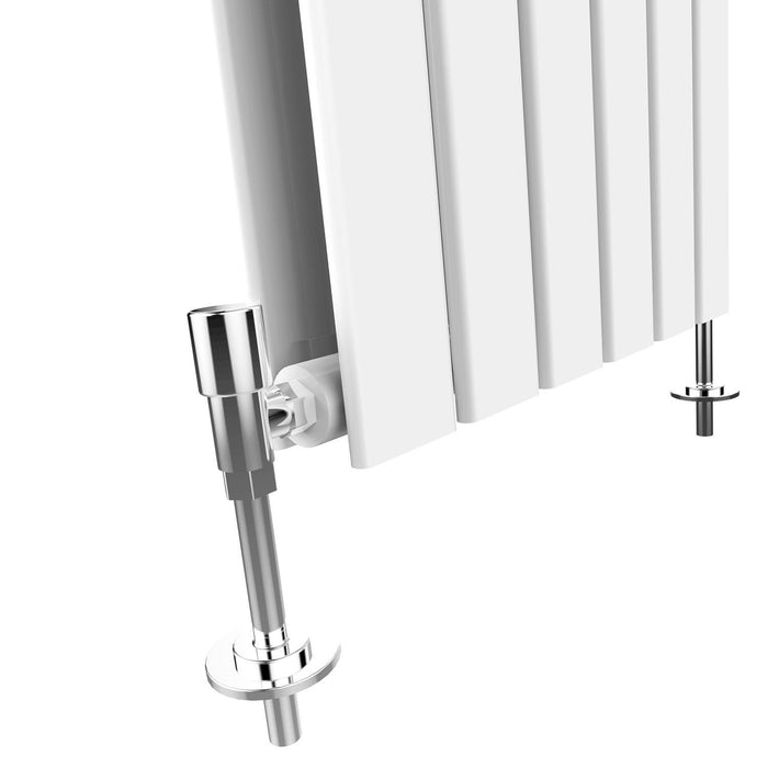 Elle 600 x 1596mm White Double Flat Panel Horizontal Designer Column Radiator