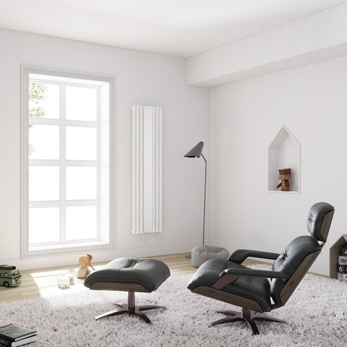Elle White 1800x500mm Vertical Oval Single Panel Mirror Radiator