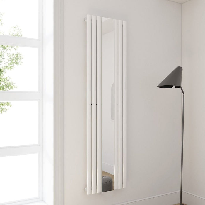 Elle White 1800x500mm Vertical Oval Single Panel Mirror Radiator