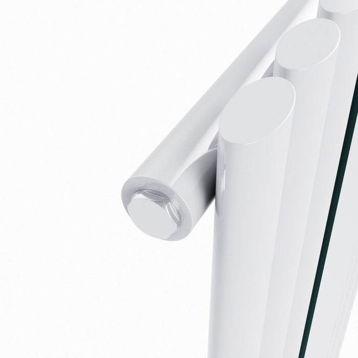 Elle White 1800x500mm Vertical Oval Single Panel Mirror Radiator