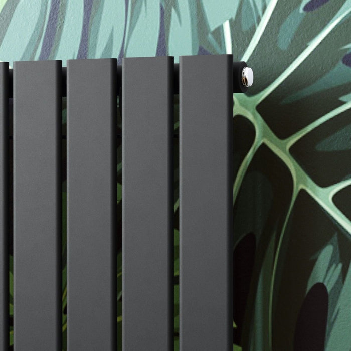 Elle 600 x 836mm Anthracite Single Flat Panel Horizontal Designer Grey Column Radiator