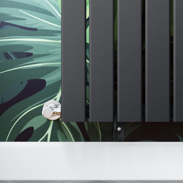 Elle 600 x 836mm Anthracite Single Flat Panel Horizontal Designer Grey Column Radiator