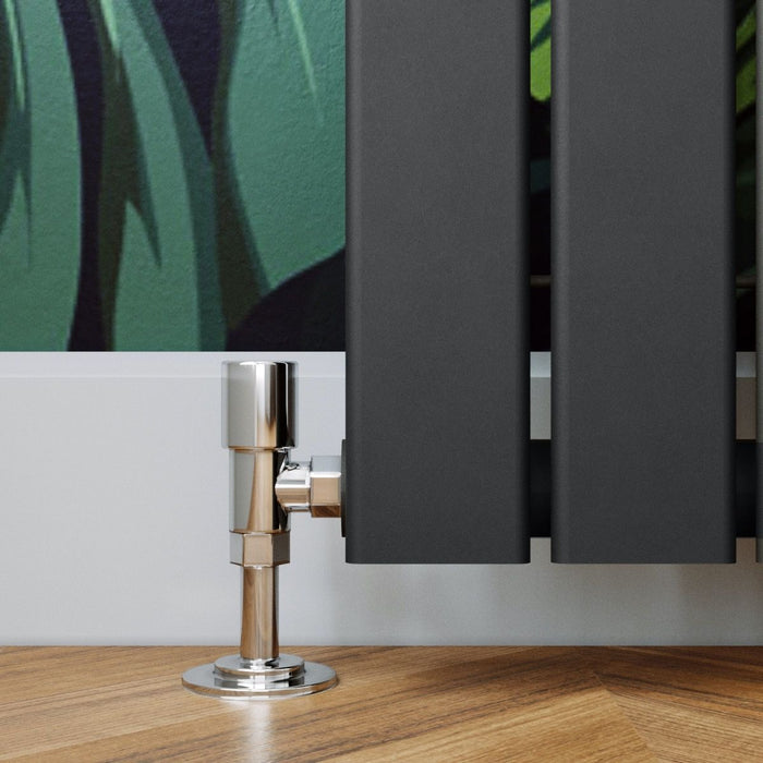 Elle 600 x 836mm Anthracite Single Flat Panel Horizontal Designer Grey Column Radiator