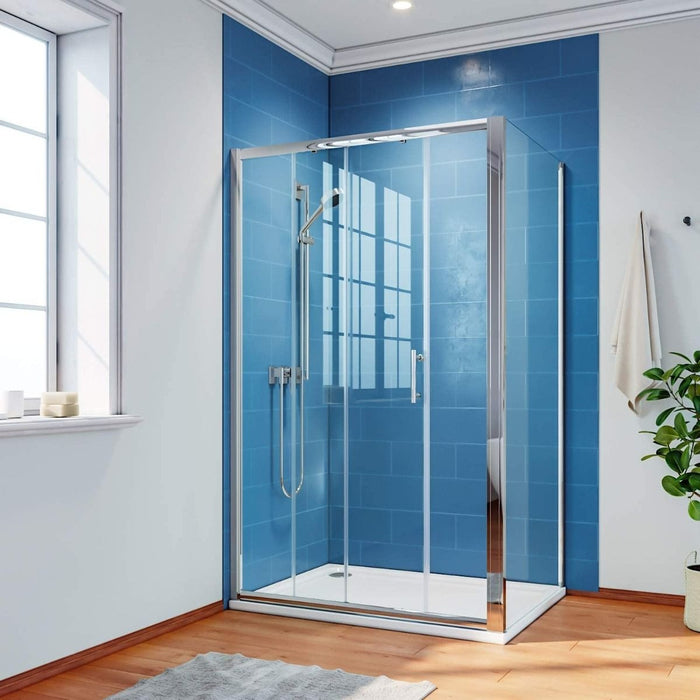 Elle 1000 x 700mm Sliding Shower Enclosure 6mm Tempered Glass Shower Cubicle