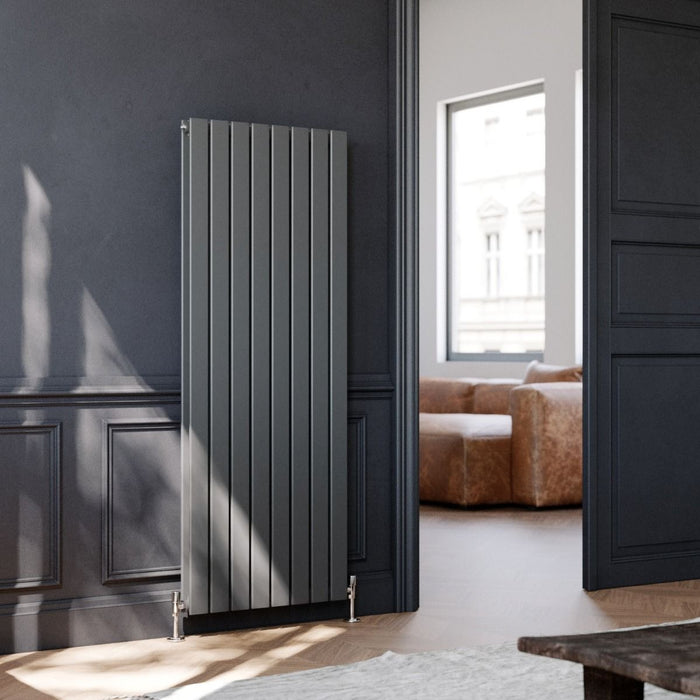 Elle 1600 x 608mm Vertical Column Designer Double Anthracite Flat Panel Radiator