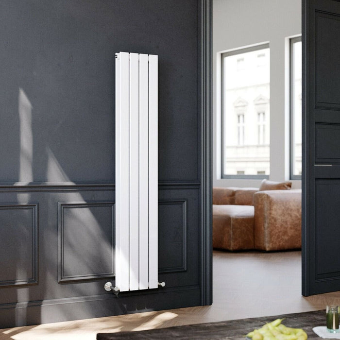 Elle 1600 x 300mm Vertical Designer Double White Flat Panel Column Radiator