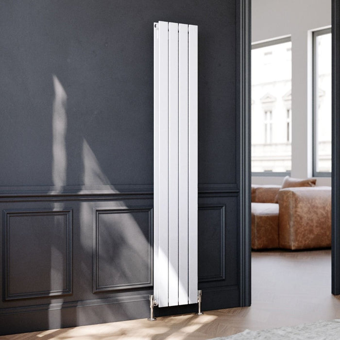 Elle 1800 x 300mm Vertical Designer Double White Flat Panel Column Radiator
