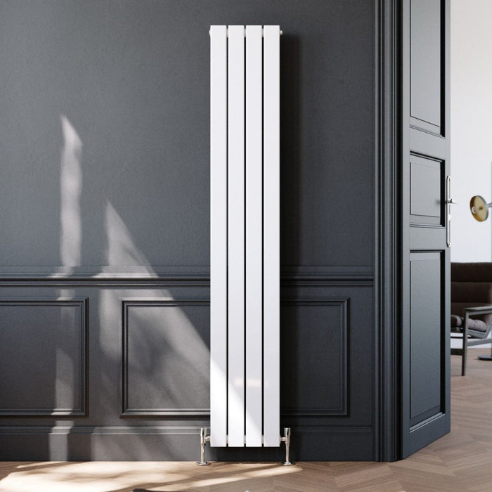 Elle 1800 x 300mm Vertical Designer Double White Flat Panel Column Radiator