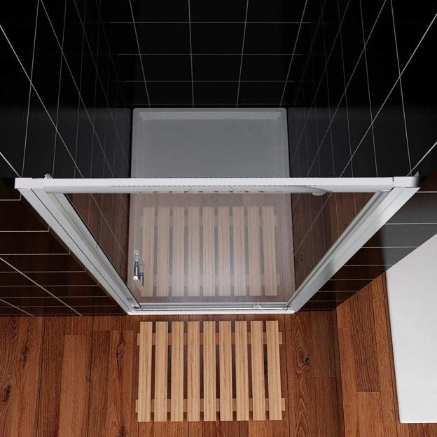 Elle 860mm Framed Pivot Hinged Shower Door 6mm Tempered Glass Swing Door