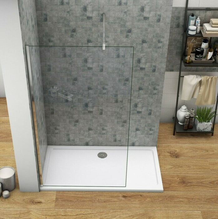 Elle 1200mm Walk-In Shower Panel Wetroom 8mm Easy Clean Nano Glass Shower Screen