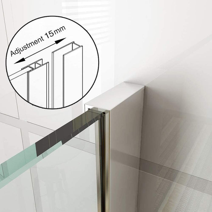 Elle 760mm Walk-In Shower Panel 6mm Tempered Glass Shower Screen