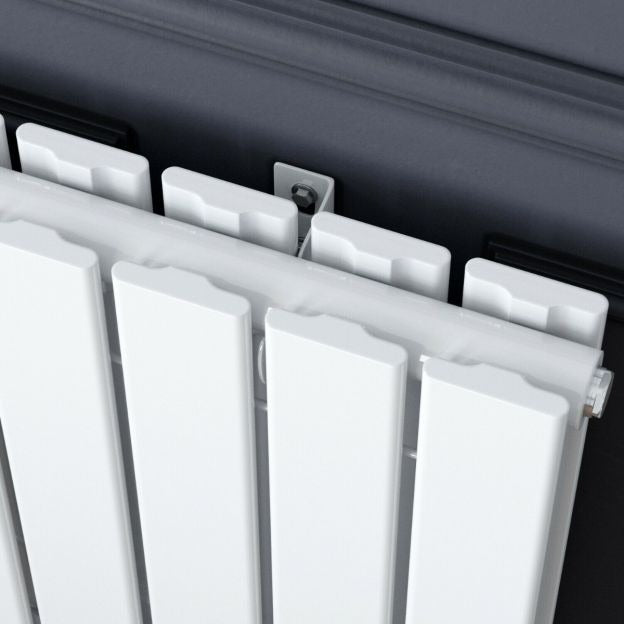 Elle 1600 x 608mm Vertical Column Designer Double White Flat Panel Radiator