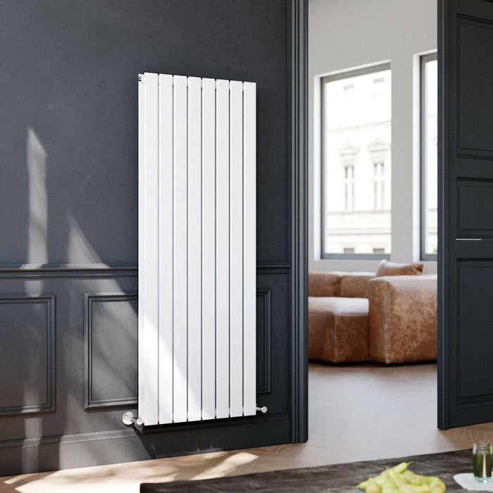 Elle 1600 x 608mm Vertical Column Designer Double White Flat Panel Radiator