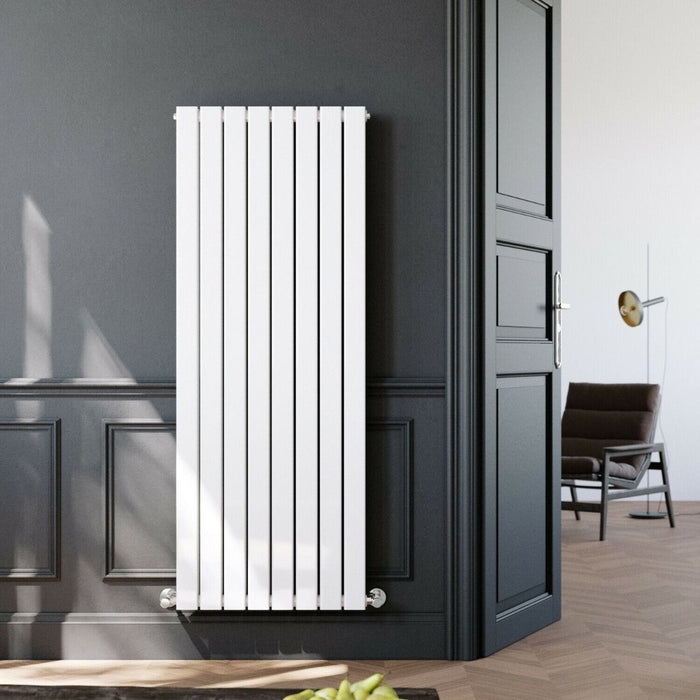 Elle 1600 x 608mm Vertical Column Designer Double White Flat Panel Radiator