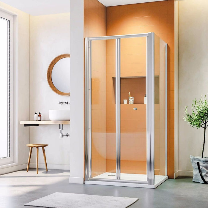 Elle 1000 x 900mm Framed Bifold Shower Enclosure 5mm Tempered Glass Cubicle