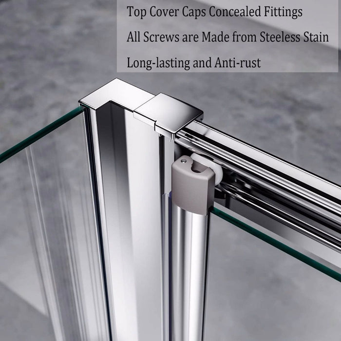 Elle 1000 x 900mm Framed Bifold Shower Enclosure 5mm Tempered Glass Cubicle