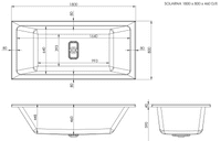 Trojan Solarna Linear 440mm Deep Double Ended Bath 1800 x 800mm