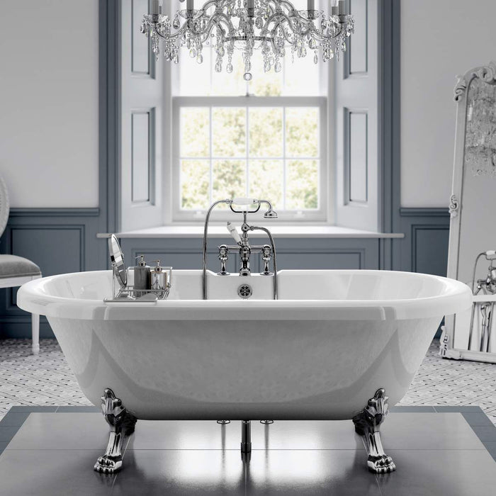 Trojan Clermont Double Ended Roll Top Bath with Tap Ledge 1695 x 755mm