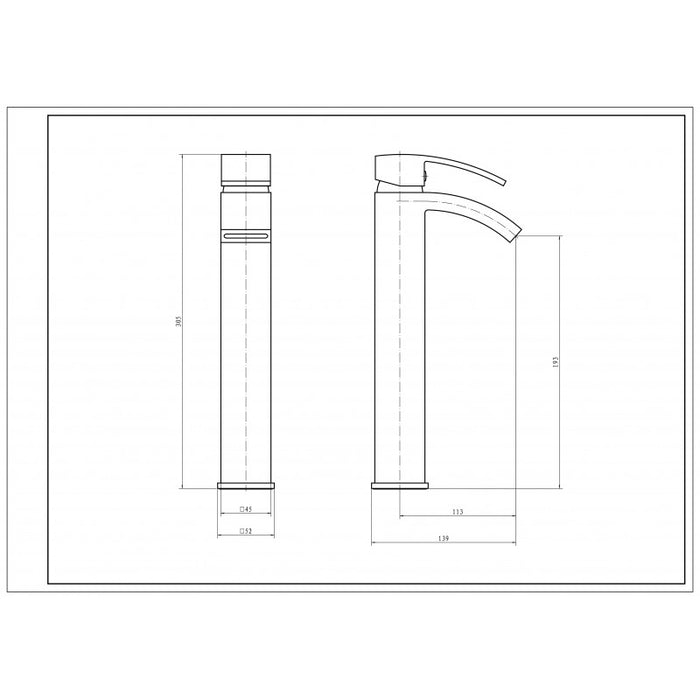 Kartell Flair Chrome Hi Rise Mono Basin Mixer Tap