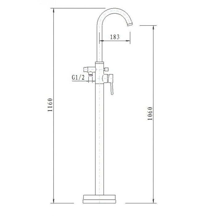 Kartell Plan Chrome Free Standing Bath Shower Mixer Tap