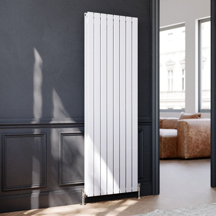 Elle 1800 x 608mm Vertical Column Designer Double White Flat Panel Radiator