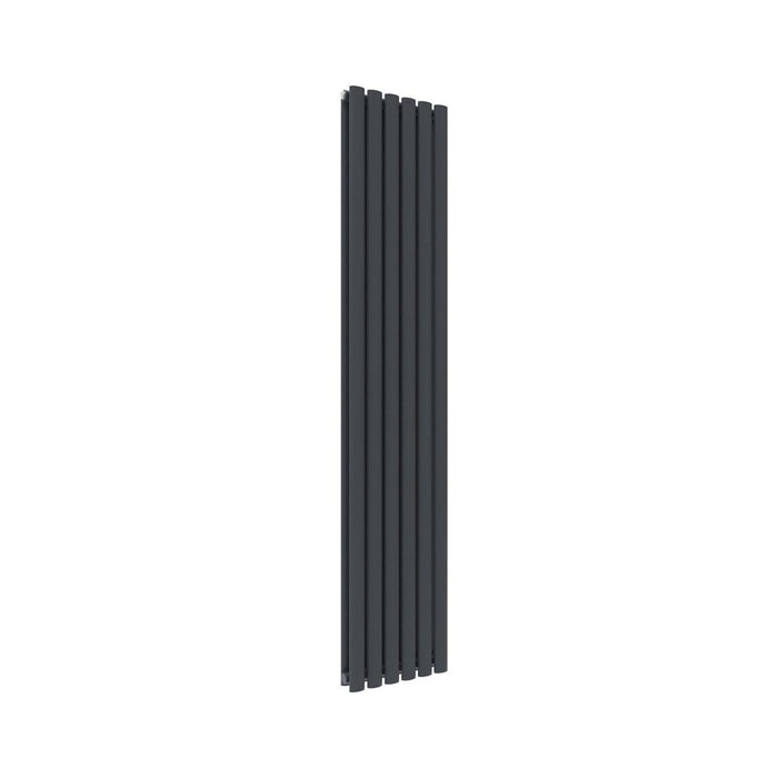 Elle 1800x360 Anthracite Oval Double Panel Slim Designer Radiator Vertical Grey Radiator