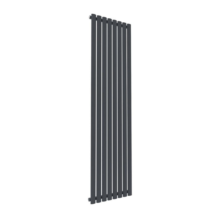 Elle 1800x480mm Anthracite Oval Single Panel Designer Radiator Vertical Grey Radiator